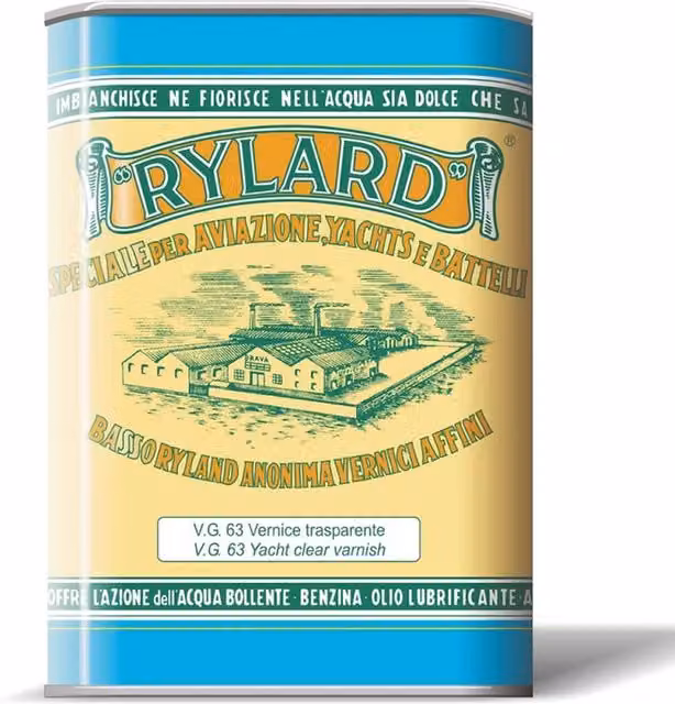 Multipack da 6 pezzi di vernice Rylard VG 63 oleofenica lucida trasparente, 2,5 l per ogni confezione