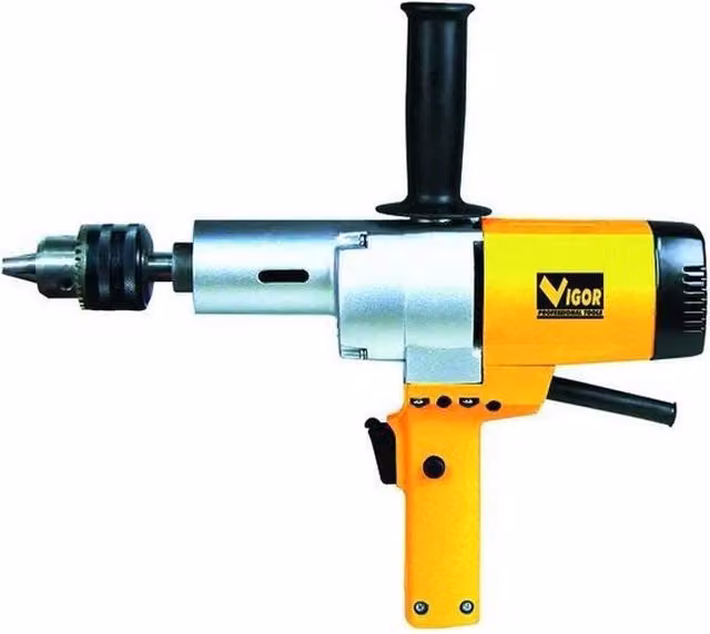 Miscelatore Avvitatore Vigour VMA-800E 800 W con Mandrino 3-16 mm e Impugnatura Supplementare Nero e Giallo