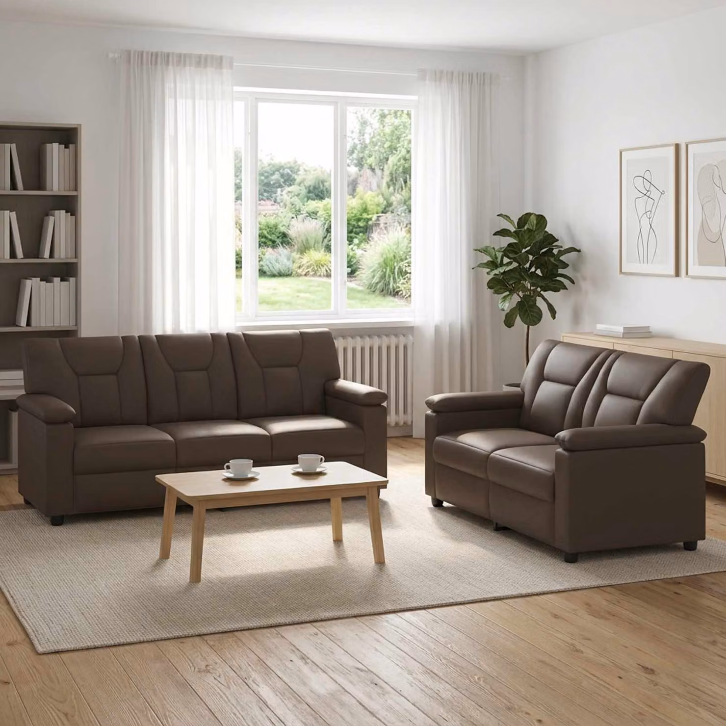 Set di 2 divani moderni vidaXL in similpelle grigia con struttura in metallo per il tuo soggiorno