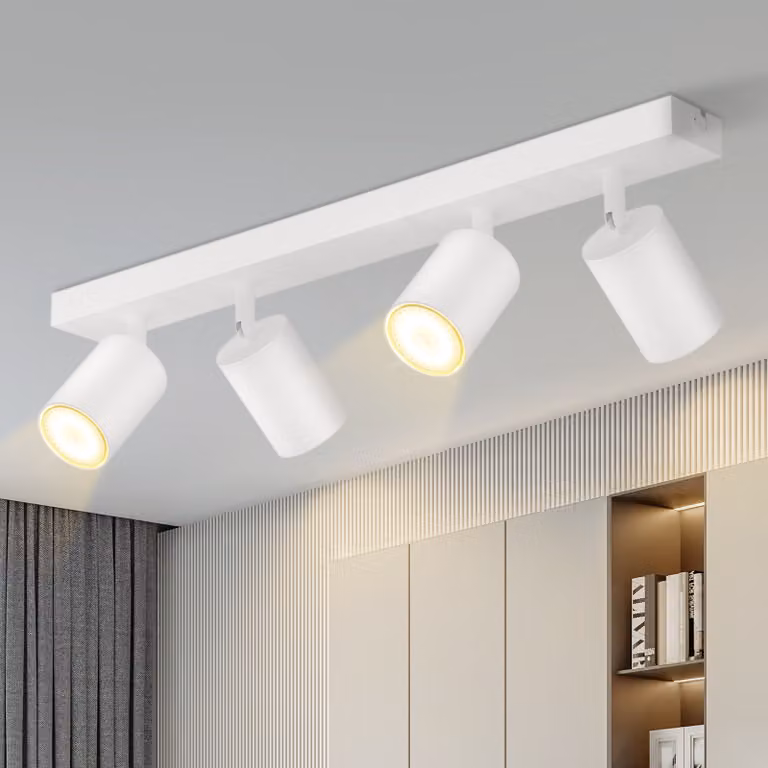 ZMH LED plafoniera bianca: GU10 plafoniera faretto 4 fiamme 330° orientabile plafoniera moderna da corridoio senza lampadina