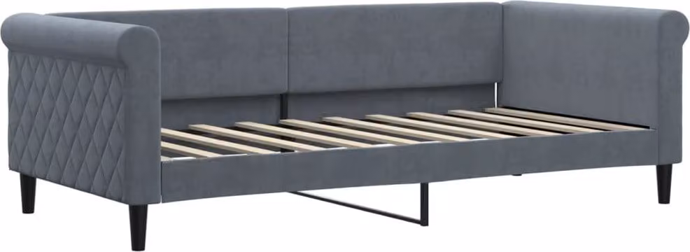 Letto da Giorno Grigio Scuro 90x190 cm in Velluto