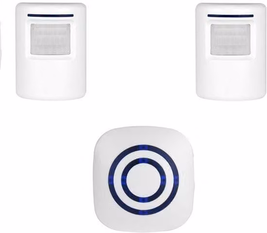 Allarme per porte senza fili con 1 ricevitore elettronico plug-in e 1 rilevatore di movimento PIR