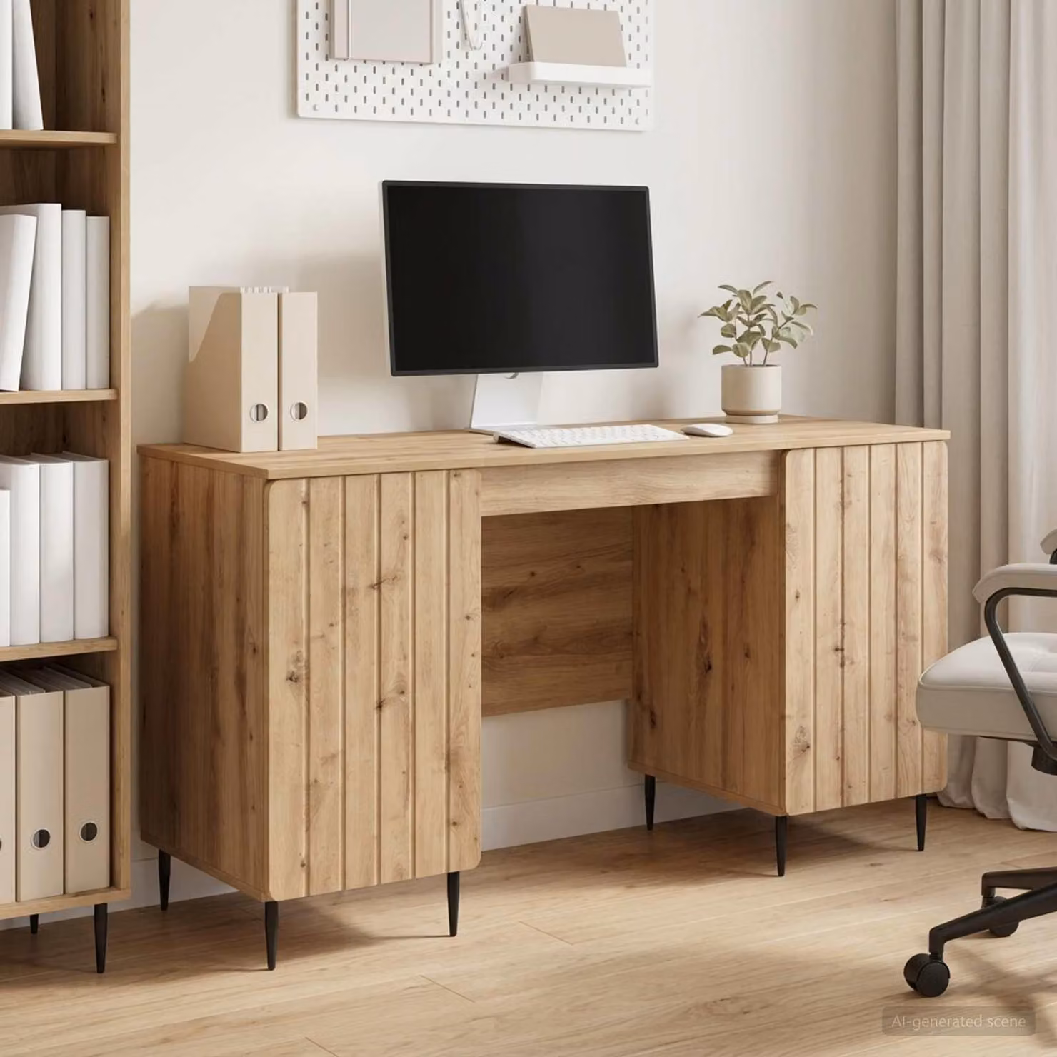 Maison Exclusive - Scrivania in rovere Artisan, materiale composito, 142,5 x 50 x 75 cm