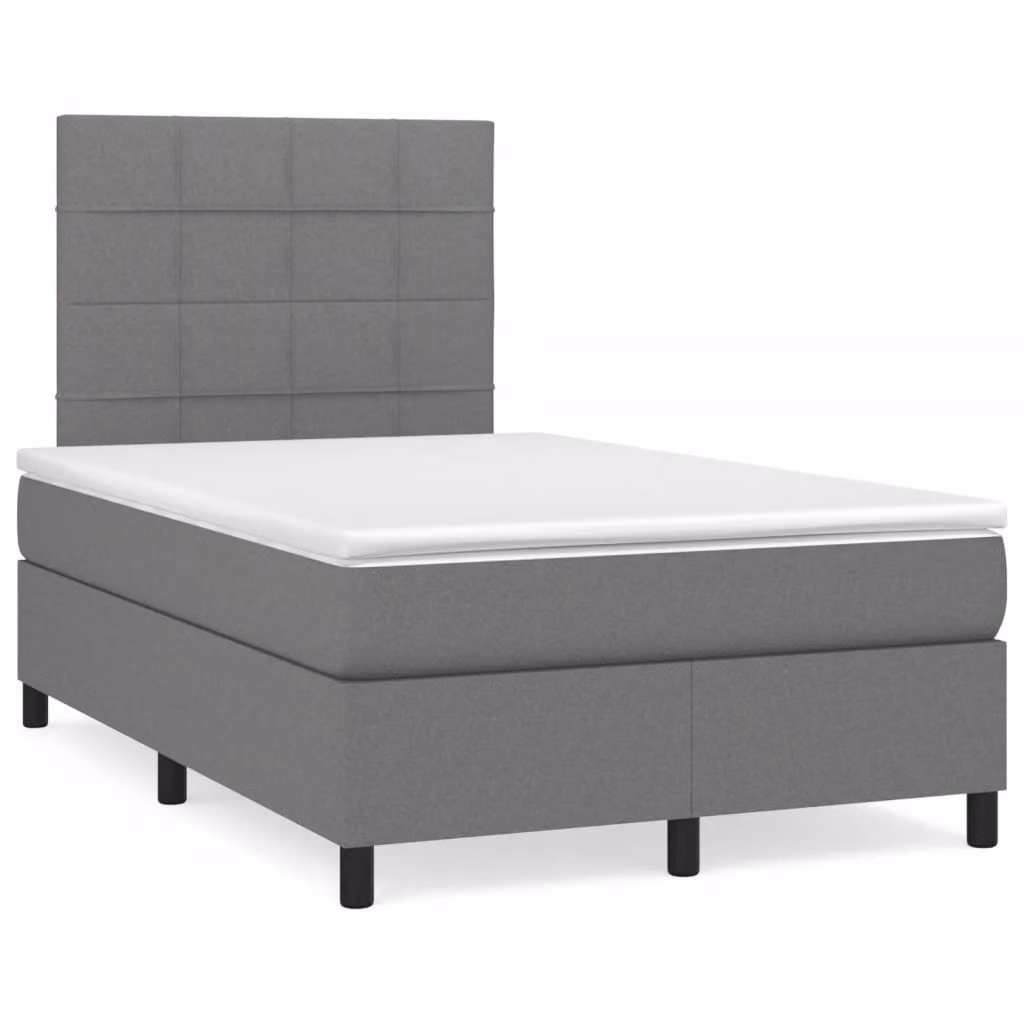 vidaXL Giroletto a Molle Ibrido in Legno di Pino con Materasso Grigio e Bianco L/P: 120 x 200 cm