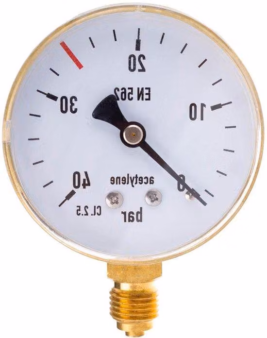 Set di manometri - Strumento di misurazione del gas di precisione - Produzione europea - Intervallo di pressione 0-40 bar - Calibrazione con argento