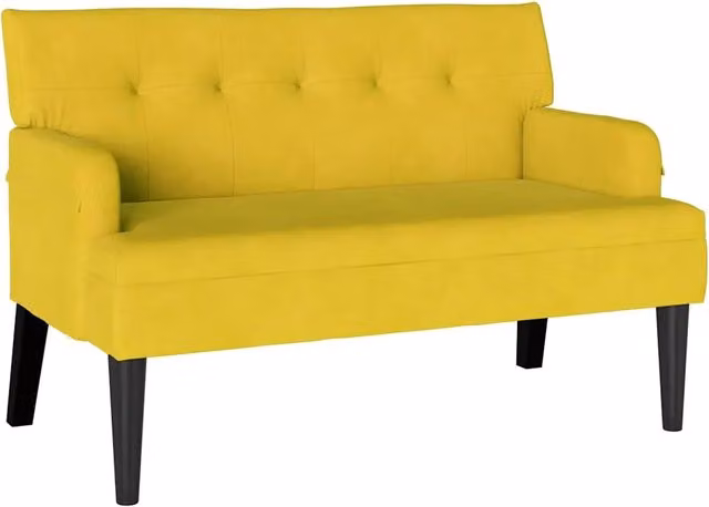 Panca Chesterfield in Velluto Giallo L: 112 cm, P: 65,5 cm, H: 75 cm CFW2735988