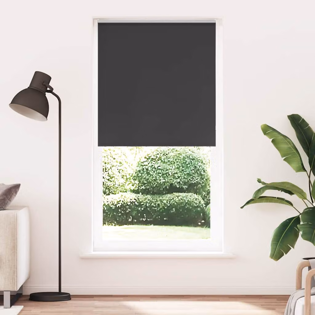 vidaXL Tenda a Rullo Oscurante Termoisolante in Poliestere, Colore Antracite/Nero, L: 105 cm, H: 210 cm