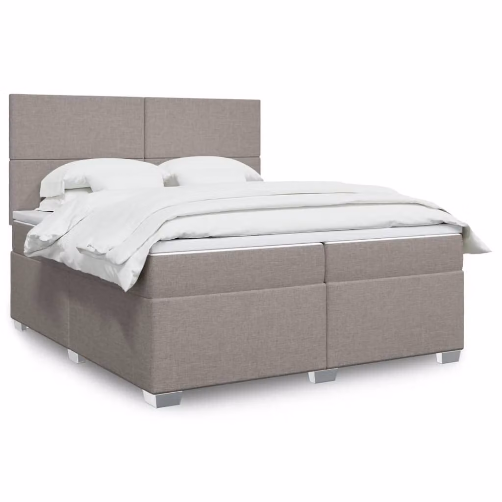 Maison Exclusive - Letto boxspring con materasso Taupe 200x200 cm Tessuto