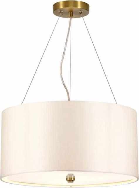 Lampada sospensione Pearce bianca ottone anticato Ø46 3xE27