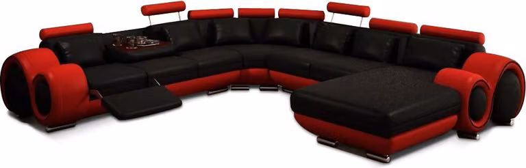 Ledersofa Couch Wohnlandschaft Ecksofa Eck Garnitur Design Modern Sofa mit USB