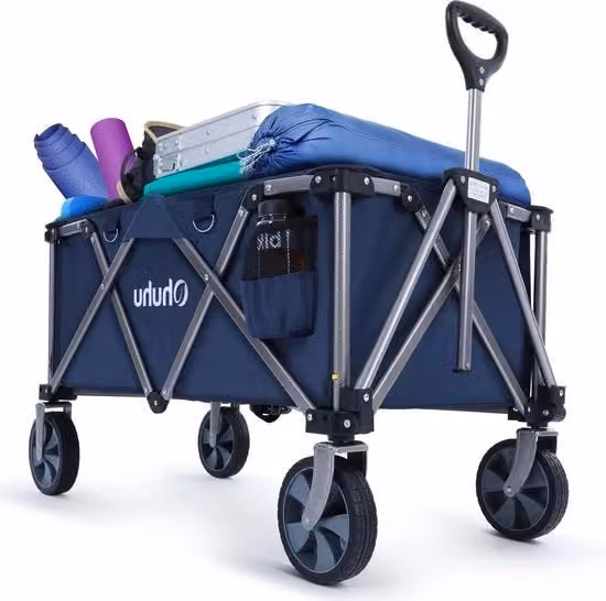 Bolster portatile XL - 145 litri - capacità di carico 150 kg - pieghevole - carrello da spiaggia - carrello per giardino - carrello per attrezzi - colore blu Trolley