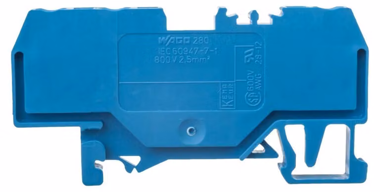 Morsetto passante blu 0,08-2,5qmm - Morsetto di alimentazione 5mm 24A 280-684