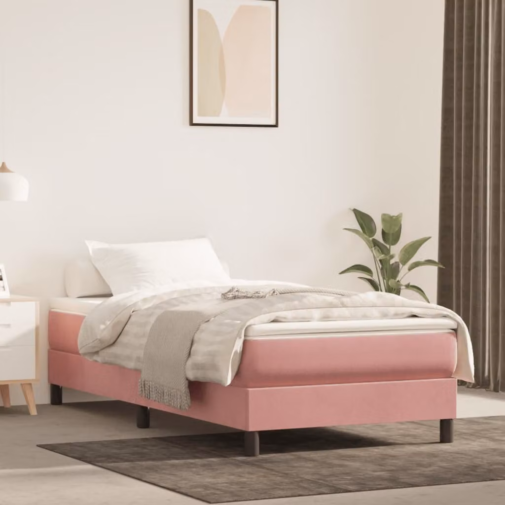 Maison Exclusive - Struttura Letto a Rete a Molle Rosa 80x200 cm in Velluto