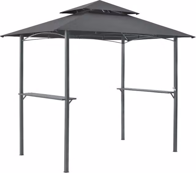 Gazebo per barbecue Hip in acciaio e poliestere colore antracite grigio scuro L: 250 cm, P: 241 cm, H: 151 cm