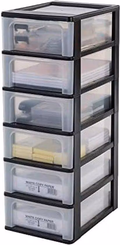 Organizer da ufficio, 6 scomparti, 7 fori - 2006 - L26 x P35,5 x A72,5 cm - Nero