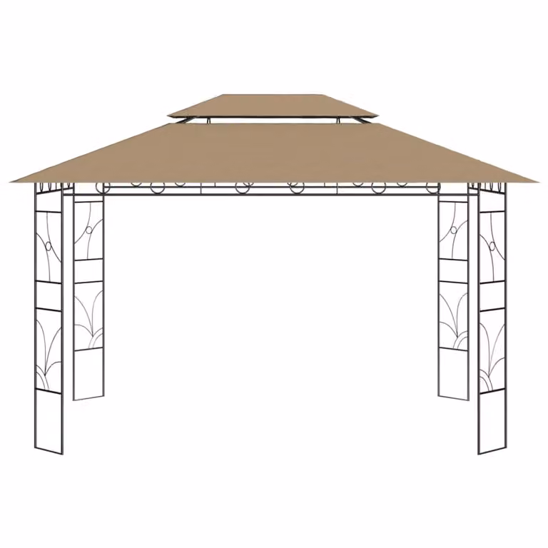 vidaXL Gazebo 4x3x2,7 m Taupe 160 g/mÂ²