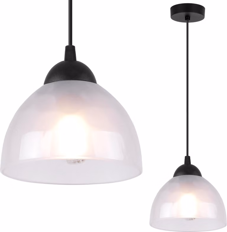 Lampada a sospensione Venice a 1 luce con paralume in vetro opalino E27