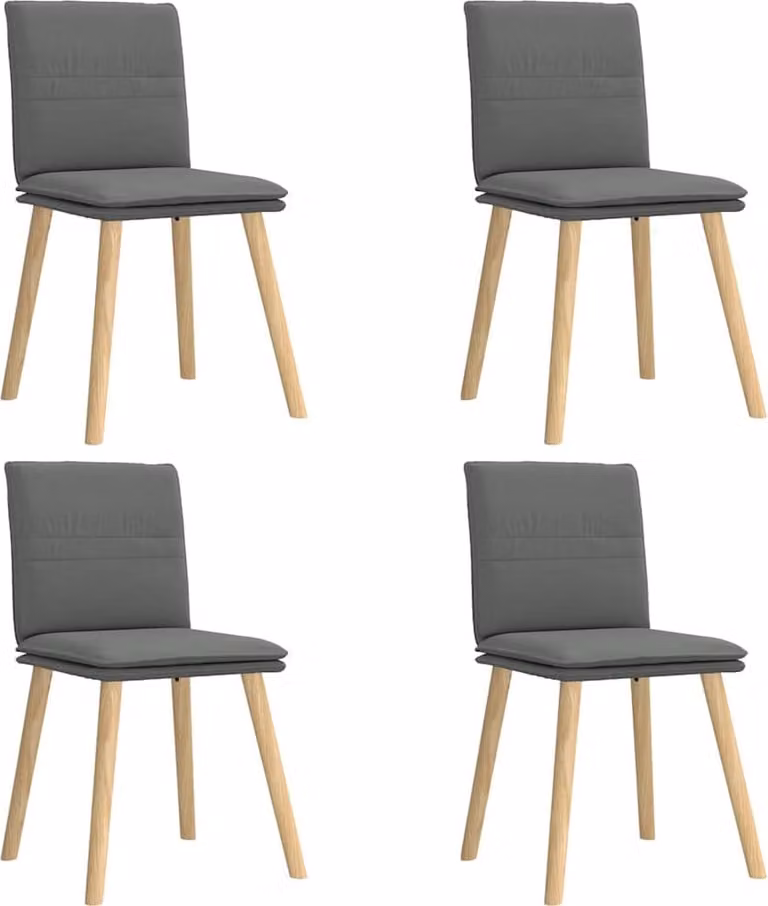 Sedie da Pranzo 4 pz Grigio Scuro in Tessuto