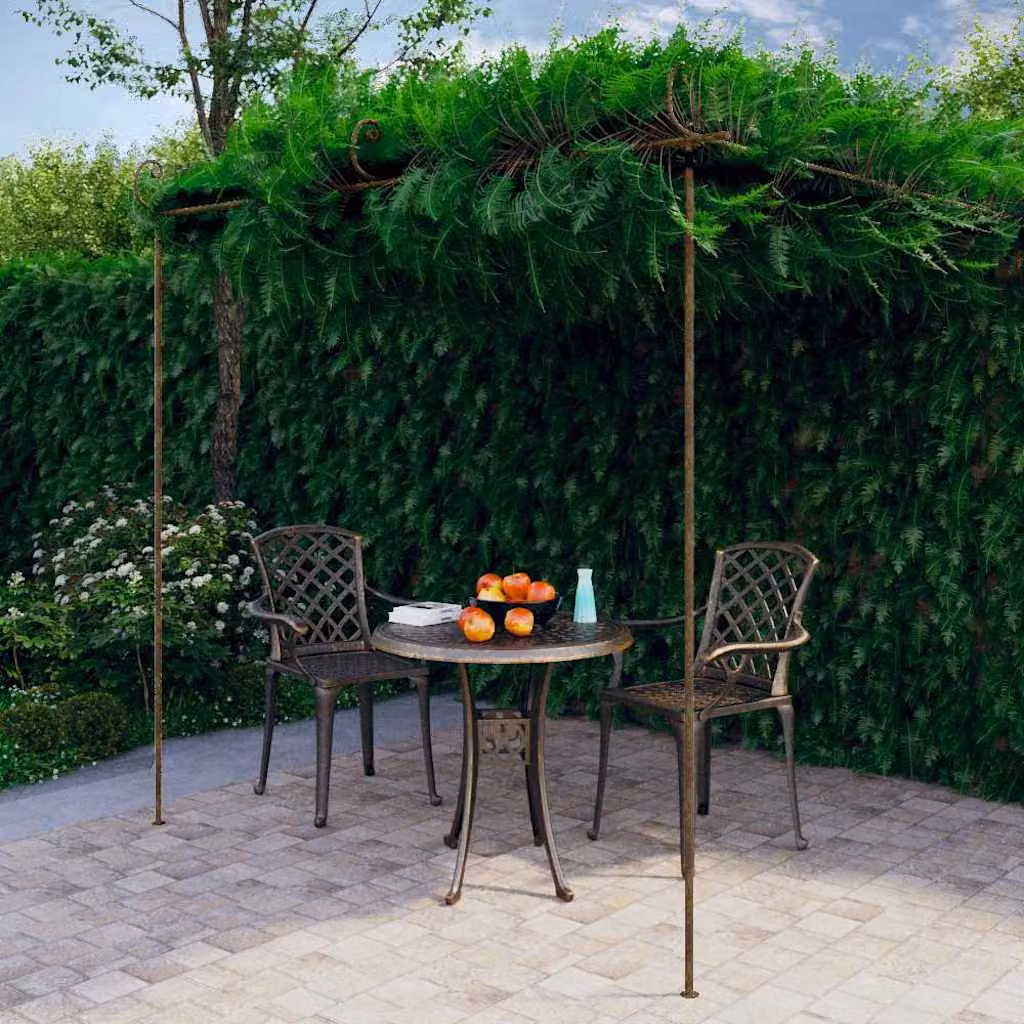 Pergolato da Giardino vidaXL in Metallo Marrone Anticato L: 300 cm, P: 300 cm, H: 250 cm – 1