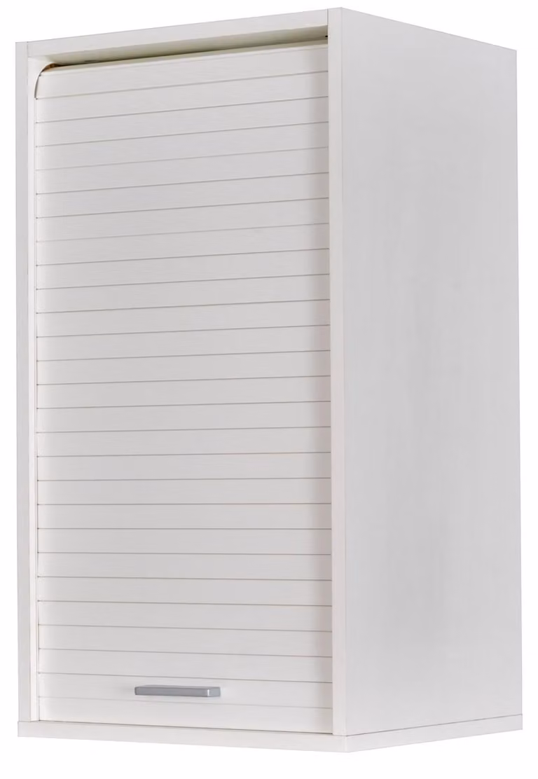 SIMMOB Mobile da cucina, mobile pensile con ante a serranda, L 40 cm, colore: bianco