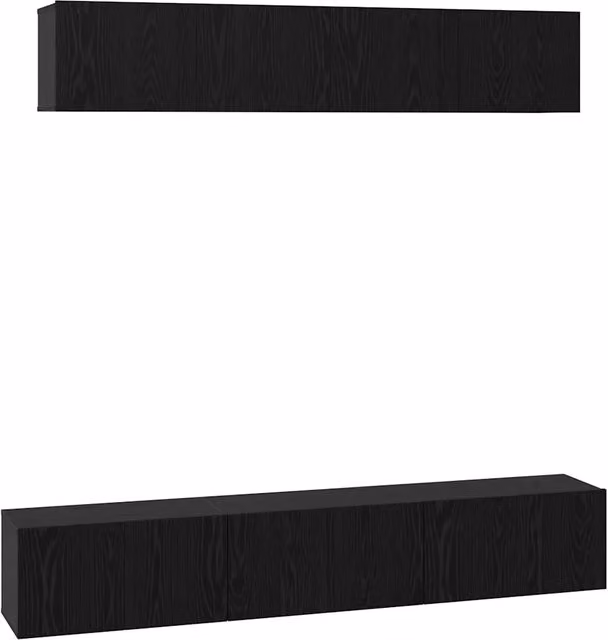 Set mobile TV 5 pz | Armadietto TV | Mobile Porta TV Rovere Nero Legno multistrato