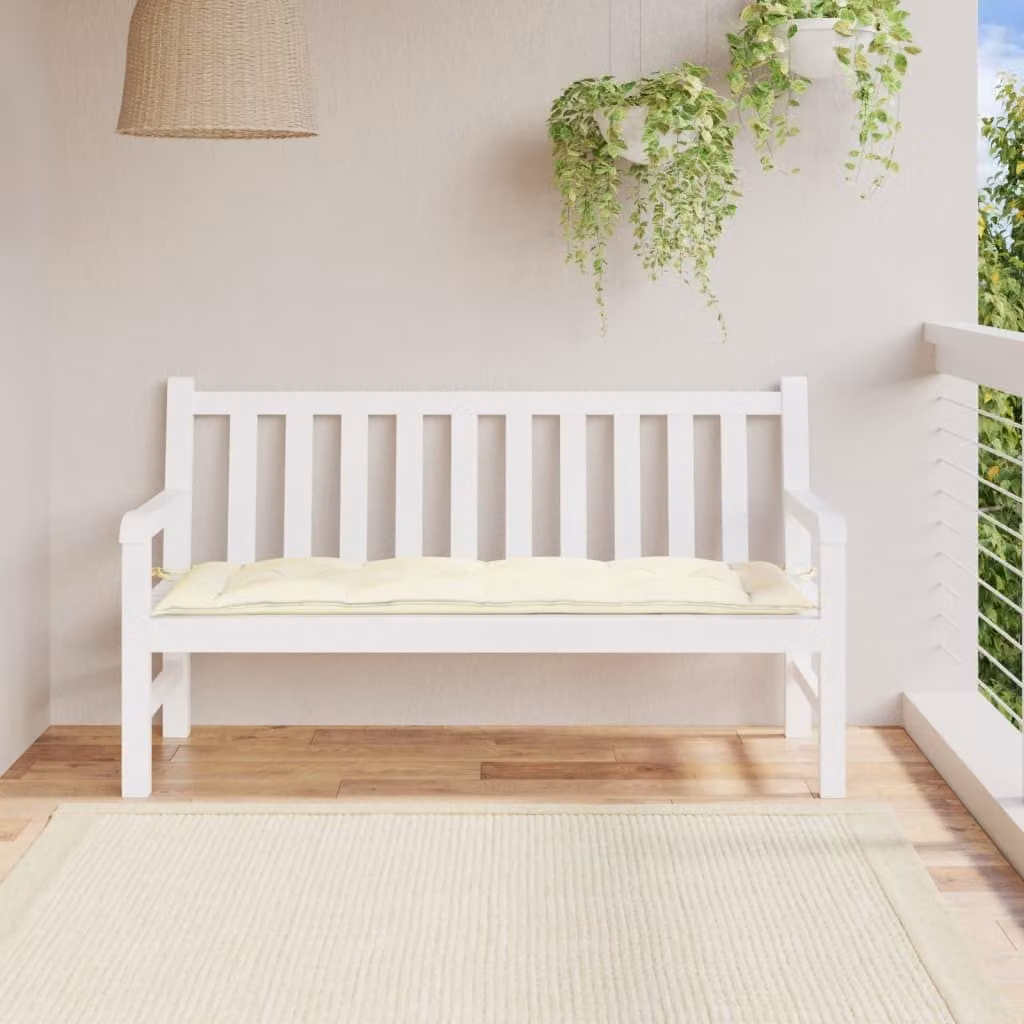 Cuscino per Panca Crema 150x50x7 cm in Tessuto Oxford