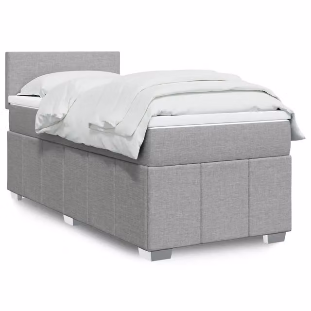 Giroletto a Molle con Materasso-Struttura Letto Grigio Chiaro 80x200 cm Tessuto 420877