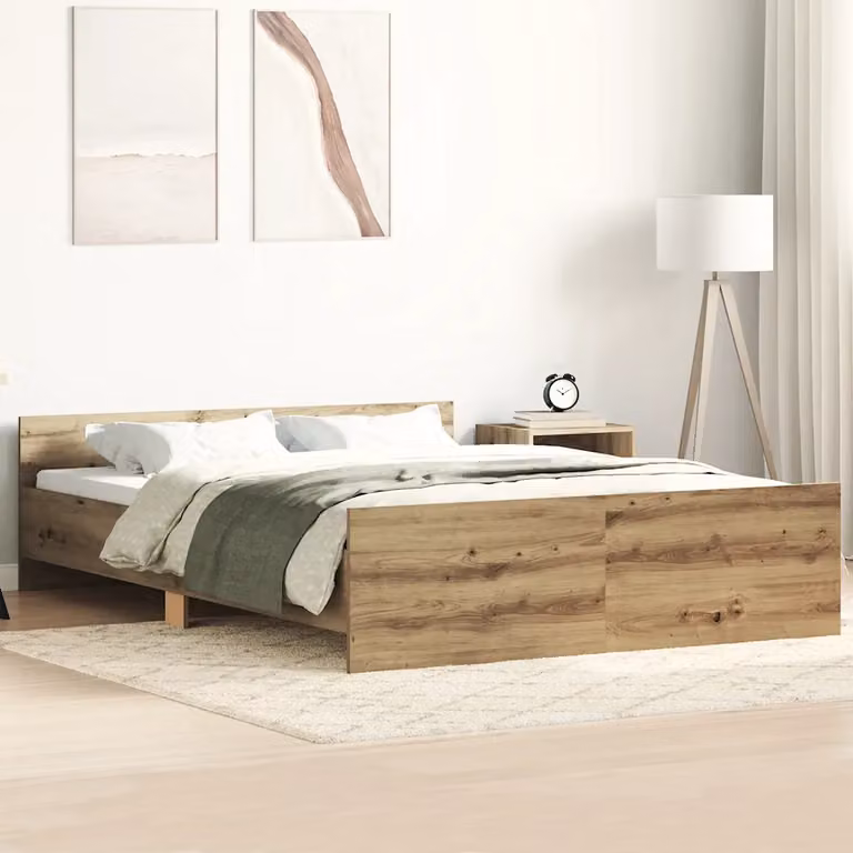 vidaXL Giroletto in legno di pino color marrone con doghe piatte, L/P/H: 200 x 140 x 50 cm