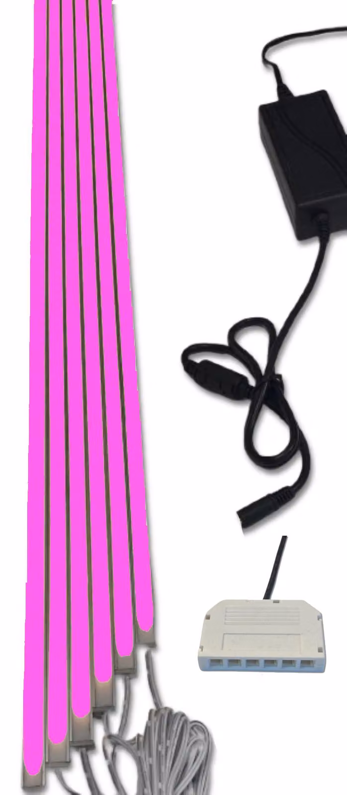 7533 Luce LED binario in plastica bianco 6x100cm alimentazione rosa