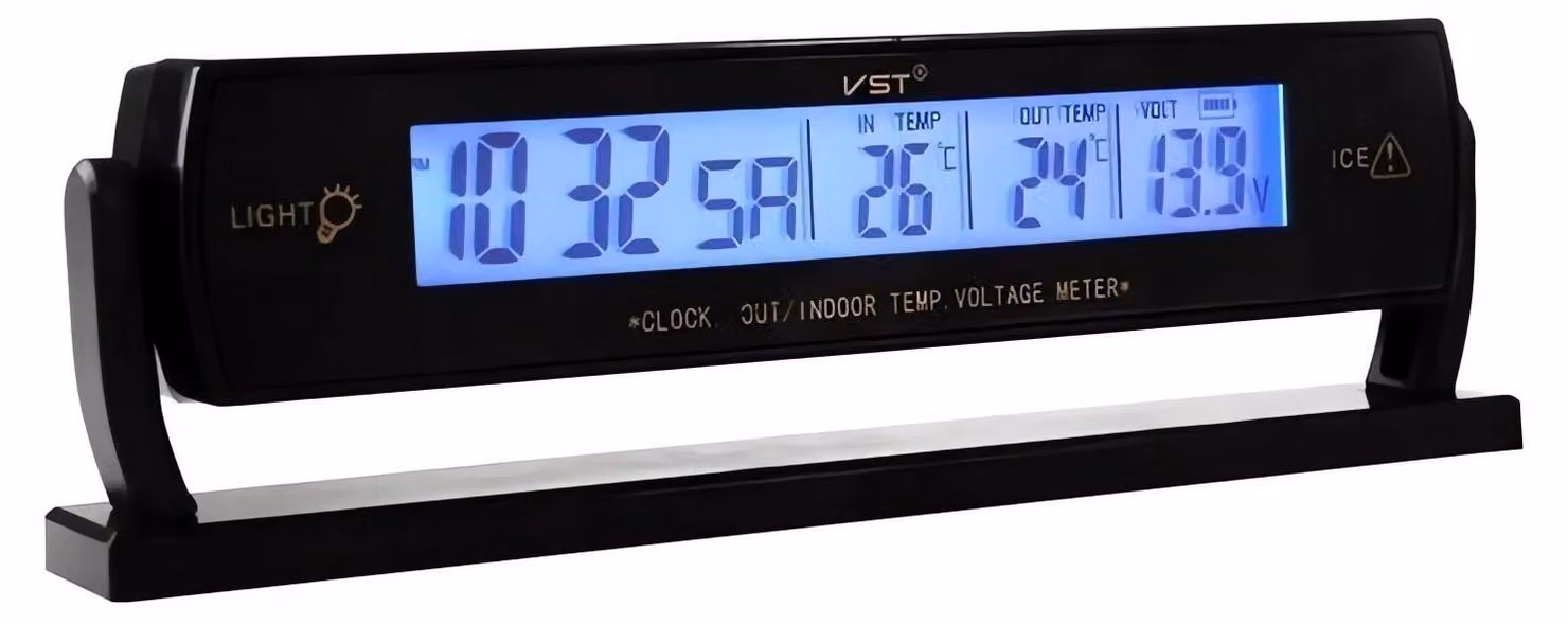 APT AG97B Termometro per auto con orologio e voltmetro 3 in 1