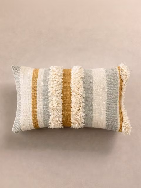 Cuscino Safi Kenay Home beige e multicolore con rivestimento in cotone lavabile in lavatrice L: 30 cm, P: 30 cm