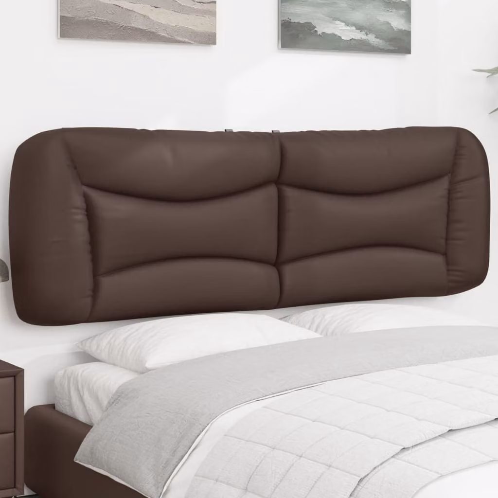 Testiera a parete vidaXL Hvar in similpelle marrone con design a strisce, L: 170 cm, H: 48 cm, P: 15 cm