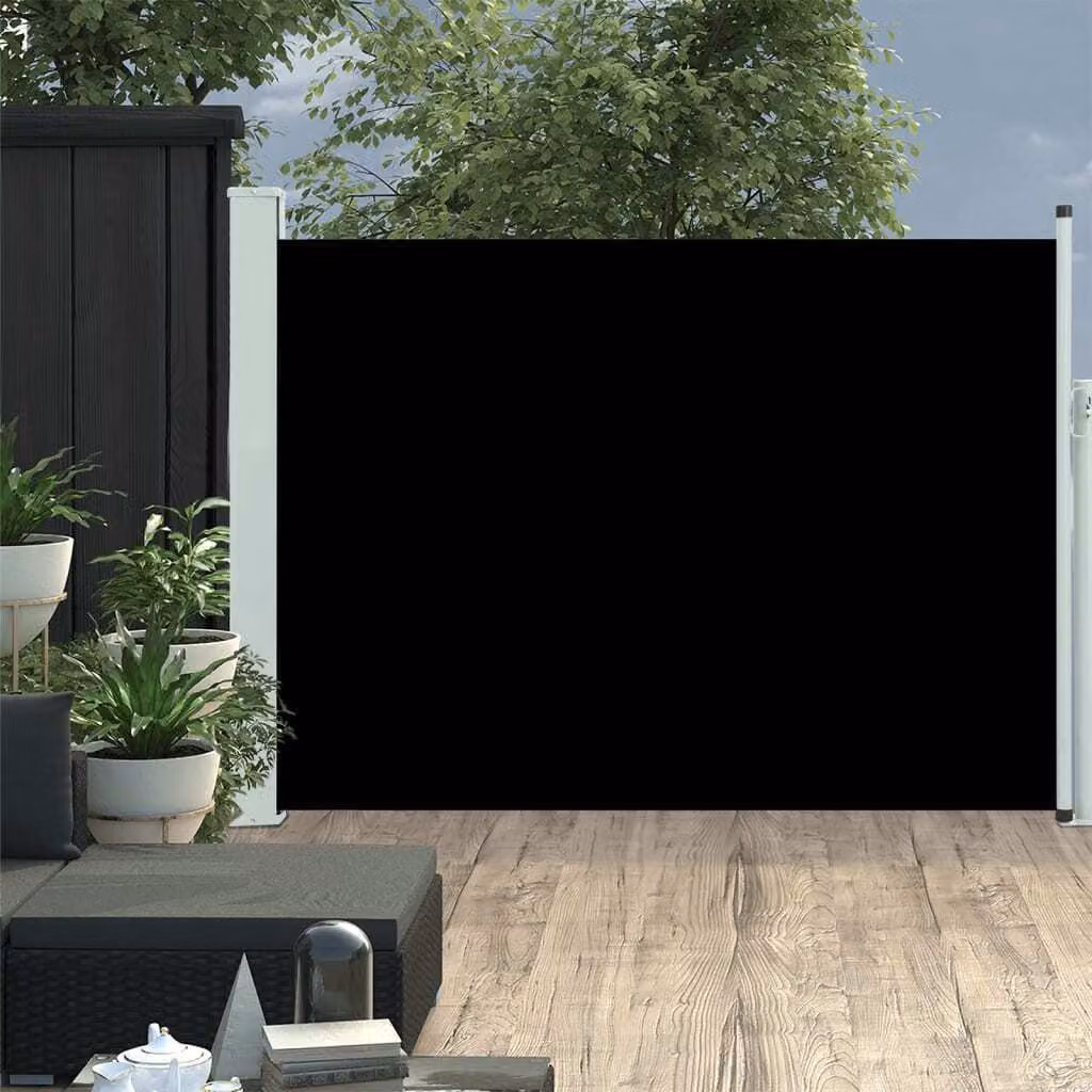 The Living Store Tenda laterale estensibile 100×500 cm nera