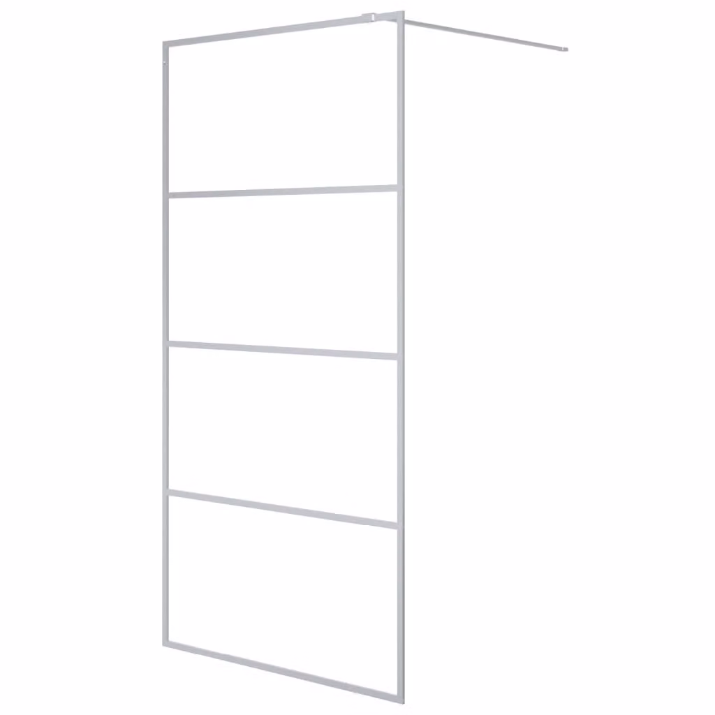 Parete Doccia Walk in Argento 100x195 cm Vetro Trasparente ESG