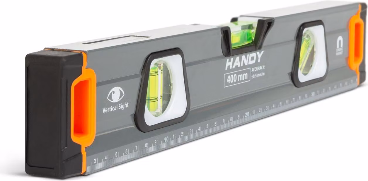 Handy - Livella magnetica da 40 cm - Livella professionale in alluminio con finestra a specchio e righello [10624A].