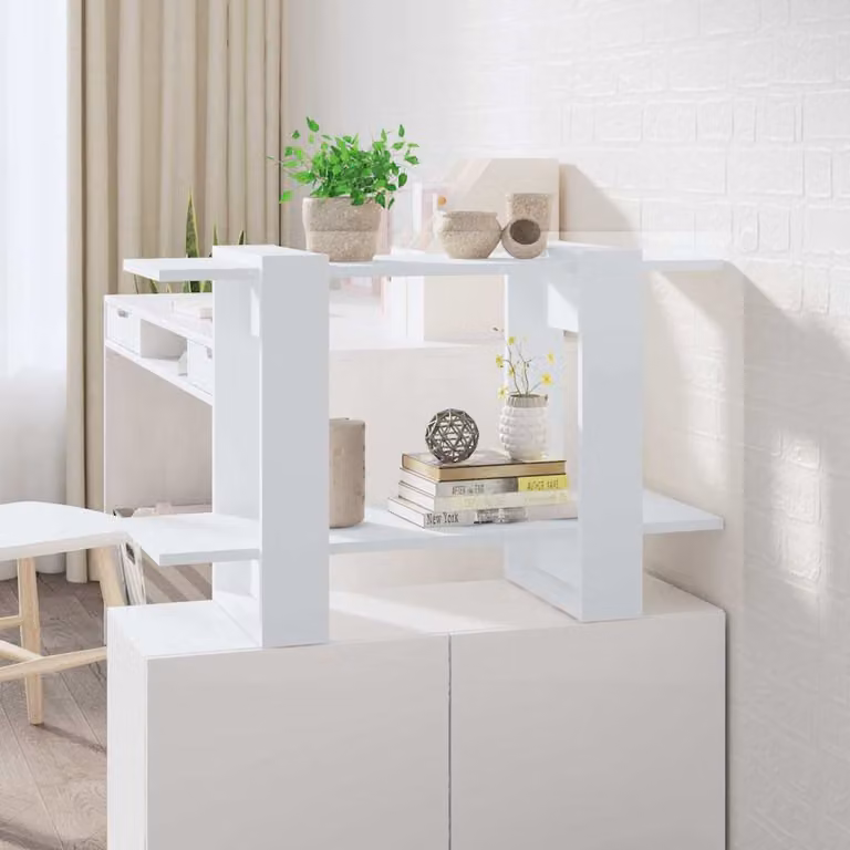 Libreria/Divisorio vidaXL Bianco in Legno e MDF L: 80 cm, P: 30 cm, H: 51 cm