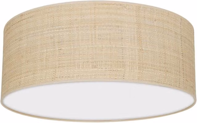 Plafoniera tonda Milagro Marshall in rattan e metallo, colore beige e marrone, diametro: 40 cm, attacco 2xE27