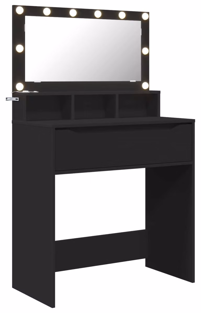 Tavoli da Trucco per Camera da Letto Nero 80 x 39,6 x 135 cm