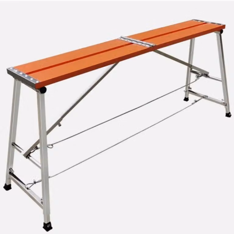 Piattaforma in alluminio pieghevole - Piattaforma di lavoro per ponteggi - Capacità di carico: 250 kg - 5 livelli di altezza regolabili da 70 a 120 cm - Antiscivolo - Ampia superficie di lavoro - Portatile - Resistente alla ruggine