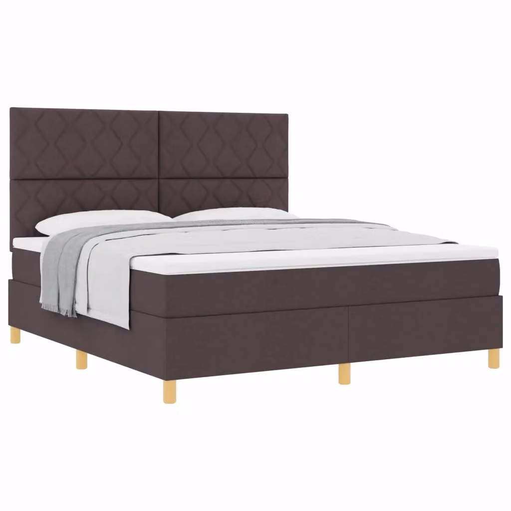 Letto moderno con materasso a molle a tasche vidaXL in tessuto marrone L: 180 cm, P: 200 cm – 2