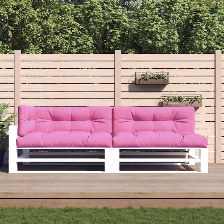 Set di 5 cuscini per pallet vidaXL rosa in poliestere resistente all'acqua e ai raggi UV L/P/H: 120 x 120 x 12 cm
