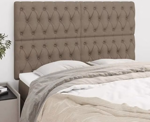 Testiera per letto decorativa Design Mania in tessuto beige L: 144 cm, P: 7 cm, H: 118-128 cm