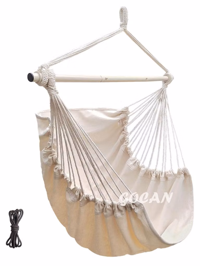 Omgoods - Grande sedia a dondolo sospesa - 110 x 150 cm, massimo 150 kg, sedia a dondolo in cotone