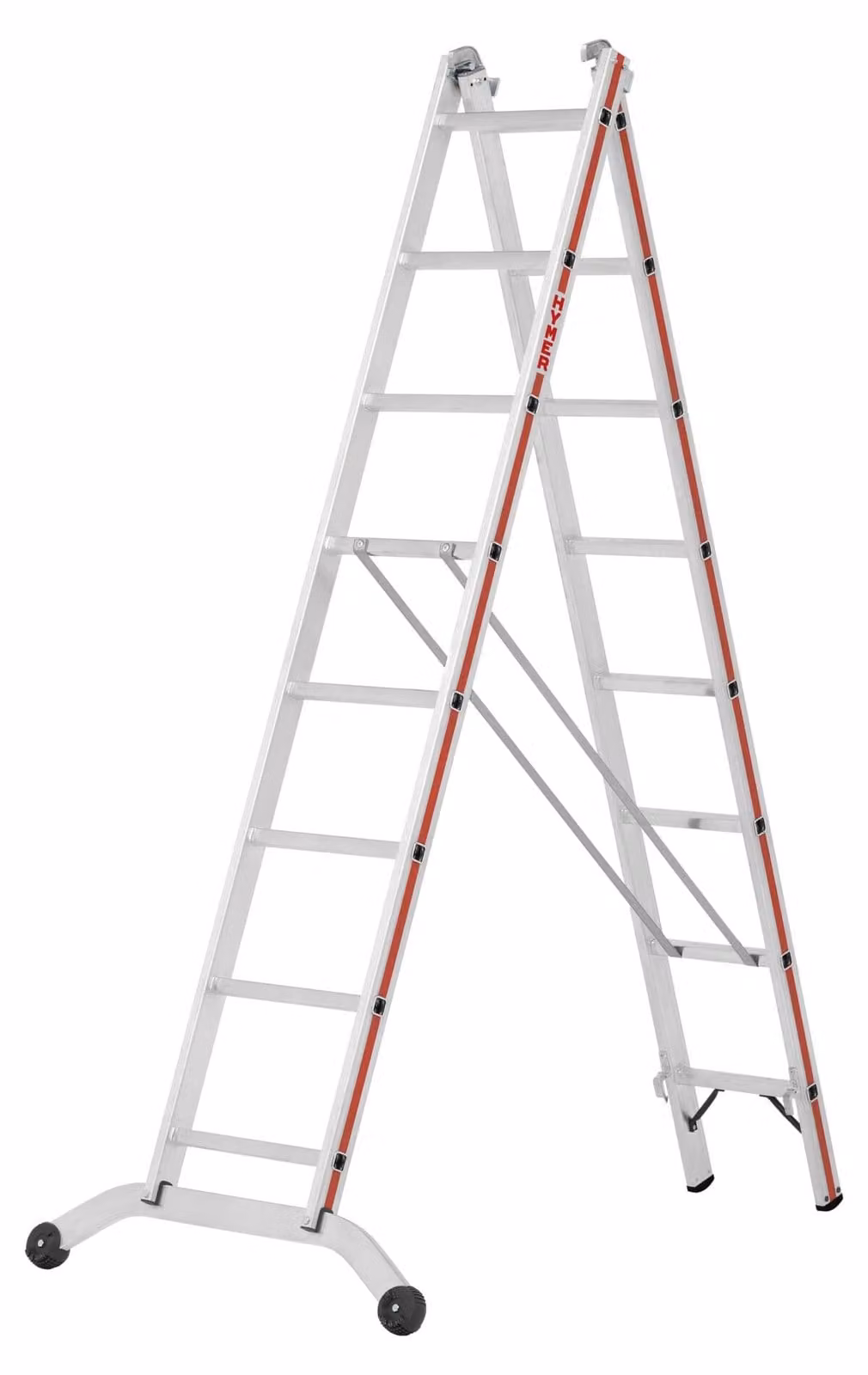 Scala multiuso a due sezioni, 2×8 gradini, 2,39 m, Hymer