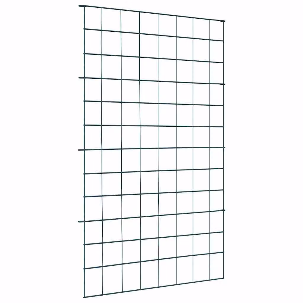 vidaXL Set di 8 pezzi di recinzione per stagno in acciaio verde, L: 50 cm, H: 80 cm