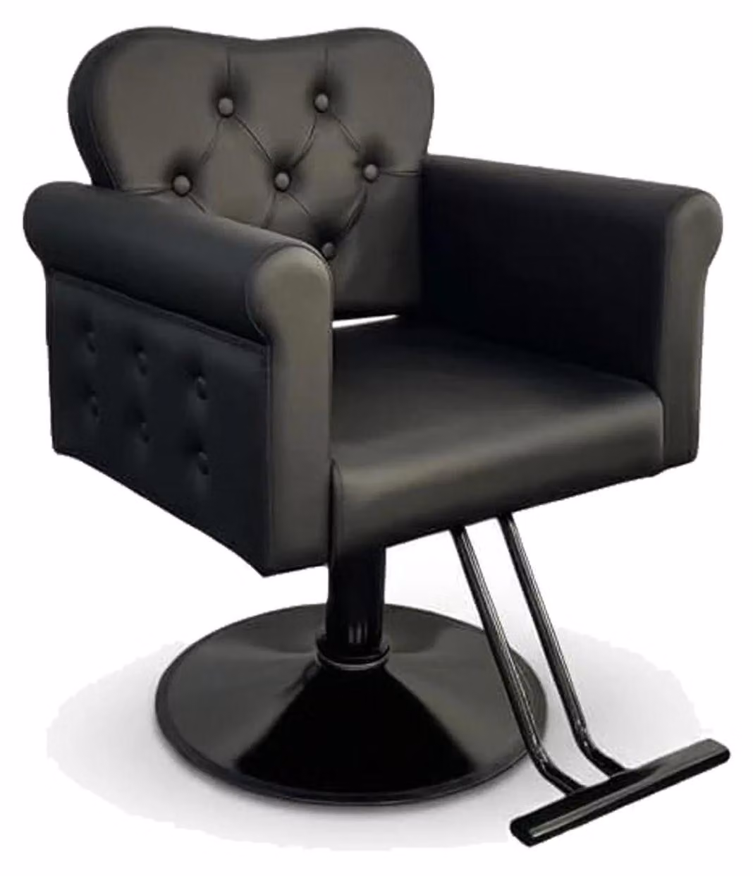 Poltrona da parrucchiere - Poltrona da barbiere - Rotazione a 360° - Regolazione dell'altezza idraulica - Pompa idraulica per carichi pesanti - Modello professionale - Colore beige