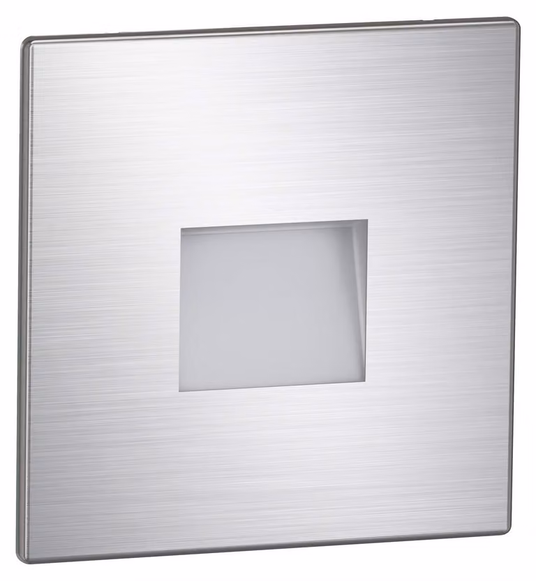 ledscom.de: Lampada a LED per scale/applique da incasso per interni ed esterni, faretto a soffitto, forma quadrata, acciaio inossidabile, 85 x 85 mm, luce bianca fredda