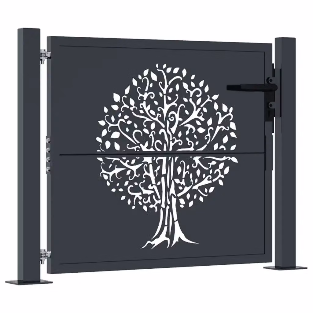 Cancello singolo da giardino vidaXL in acciaio zincato colore antracite L: 100 cm, H: 110 cm, P: 10 cm – 2