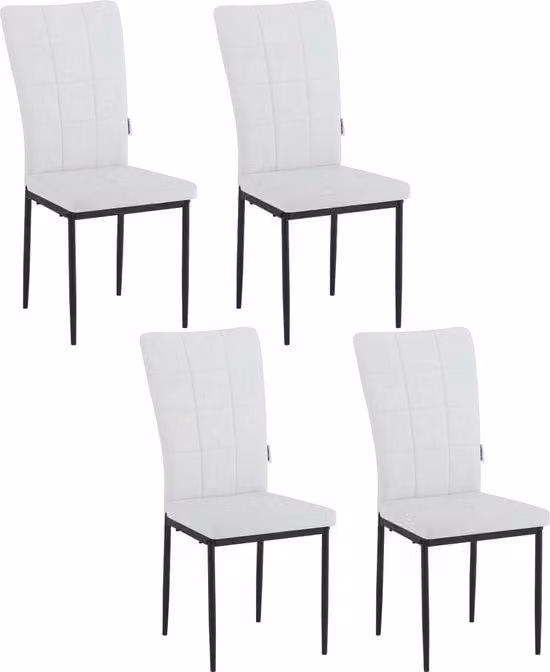 Mobili per sala da pranzo - Set di 4 poltrone rivestite - Sedie da salotto - Design in pelle bianca