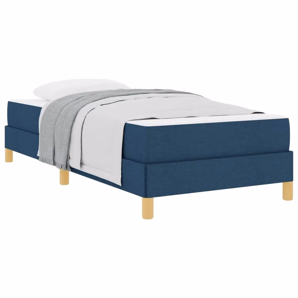 Letto moderno con materasso a molle pocket vidaXL in tessuto blu L/P: 200 x 90 cm – 2